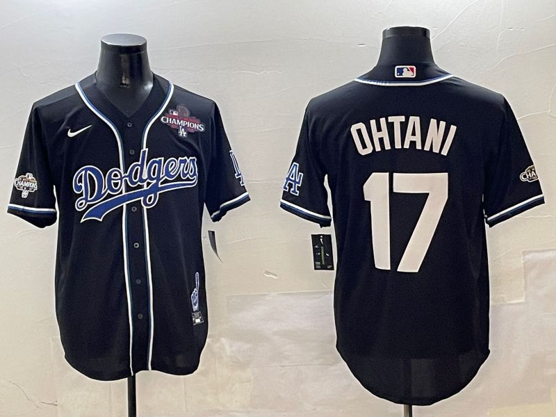 Men Los Angeles Dodgers 17 Ohtani Black Fashion Game 2025 Nike MLB Jersey style 3062